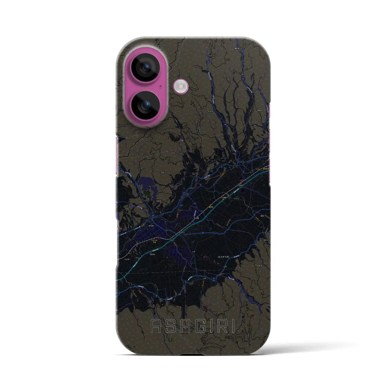 【あさぎり(熊本県)】地図柄iPhoneケース(バックカバータイプ)