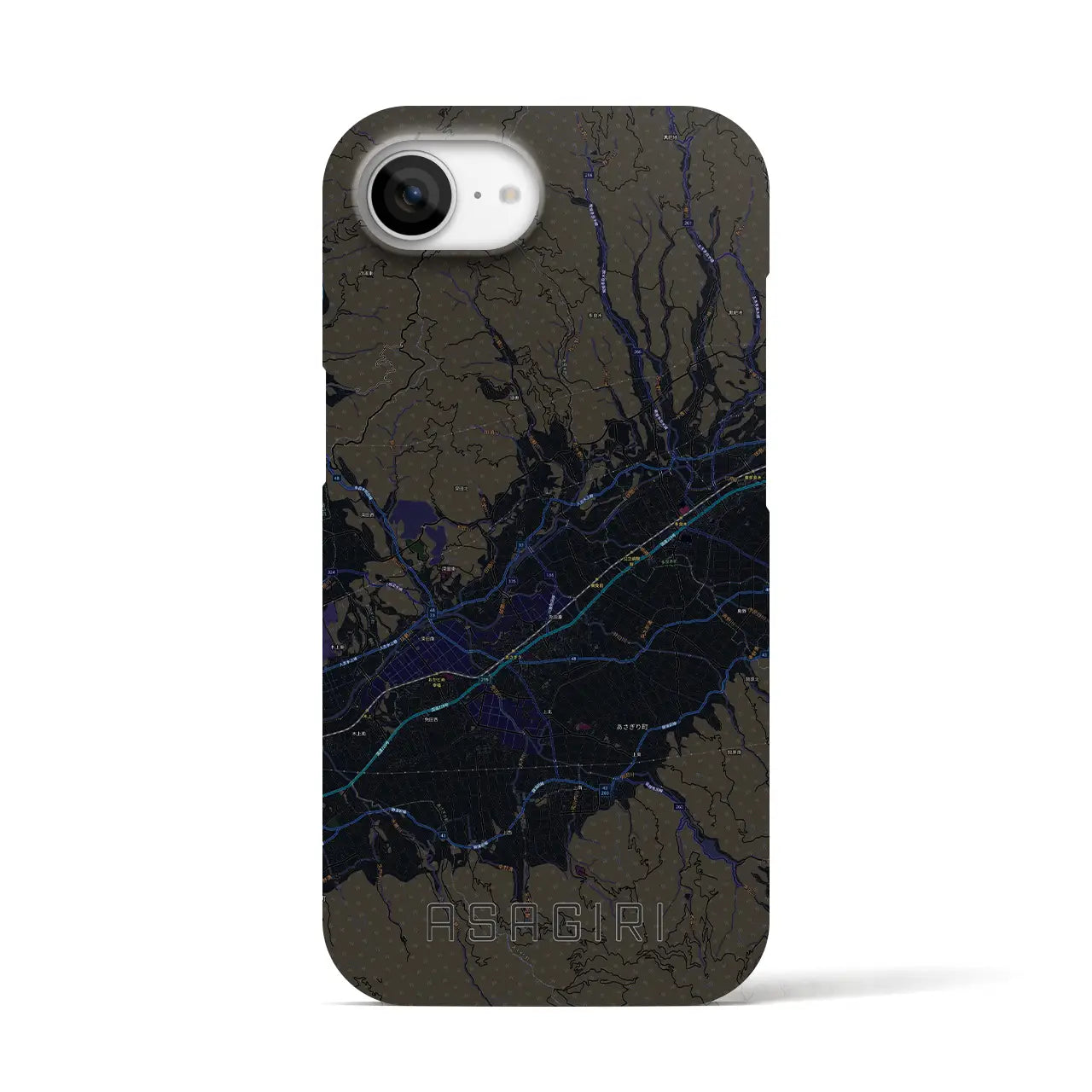 【あさぎり(熊本県)】地図柄iPhoneケース(バックカバータイプ)