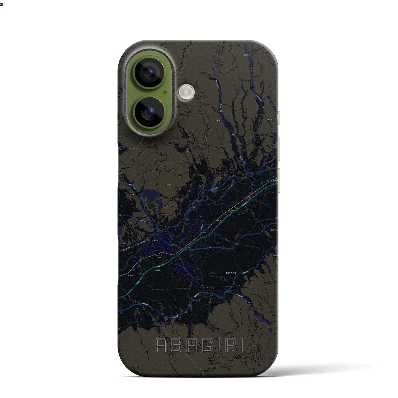 【あさぎり(熊本県)】地図柄iPhoneケース(バックカバータイプ)