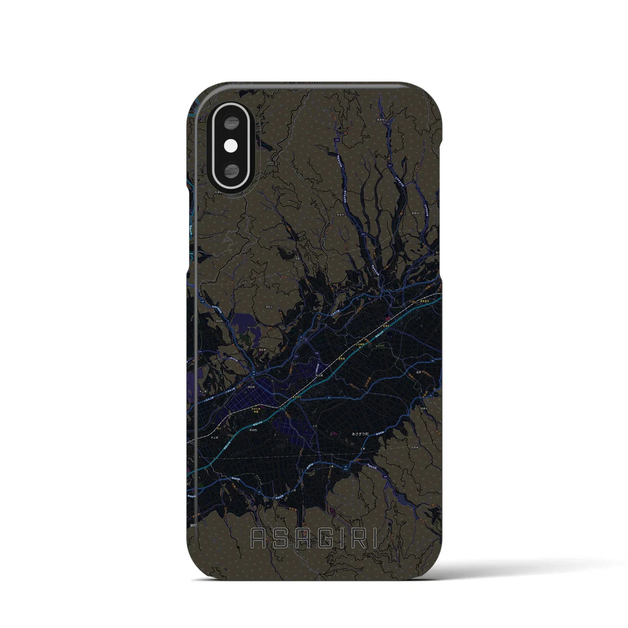 【あさぎり(熊本県)】地図柄iPhoneケース(バックカバータイプ)