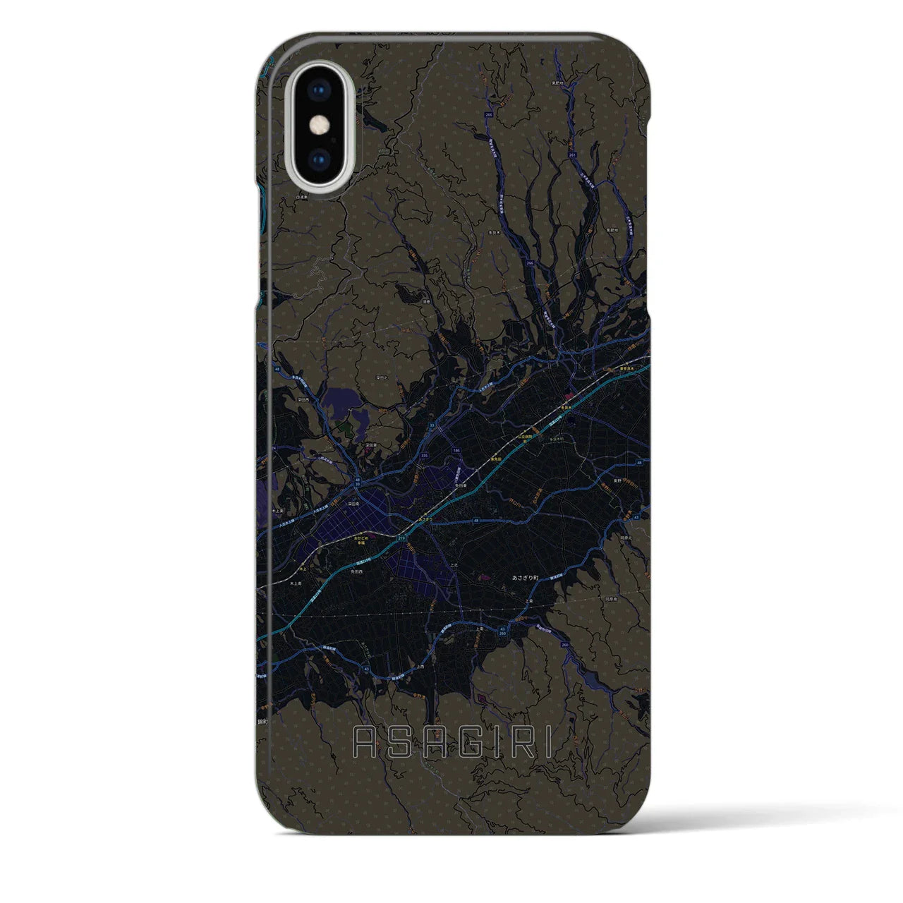 【あさぎり(熊本県)】地図柄iPhoneケース(バックカバータイプ)