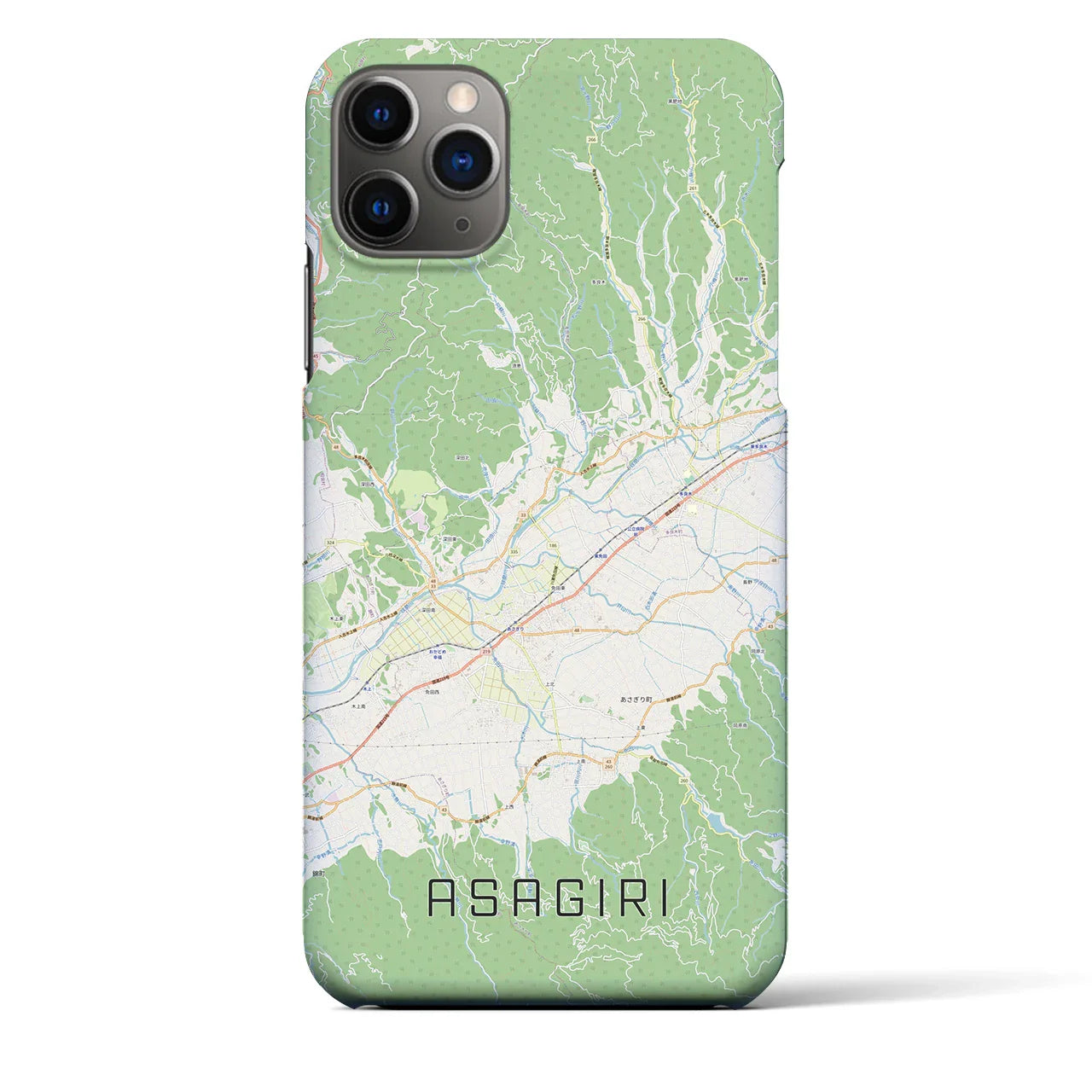 【あさぎり(熊本県)】地図柄iPhoneケース(バックカバータイプ)