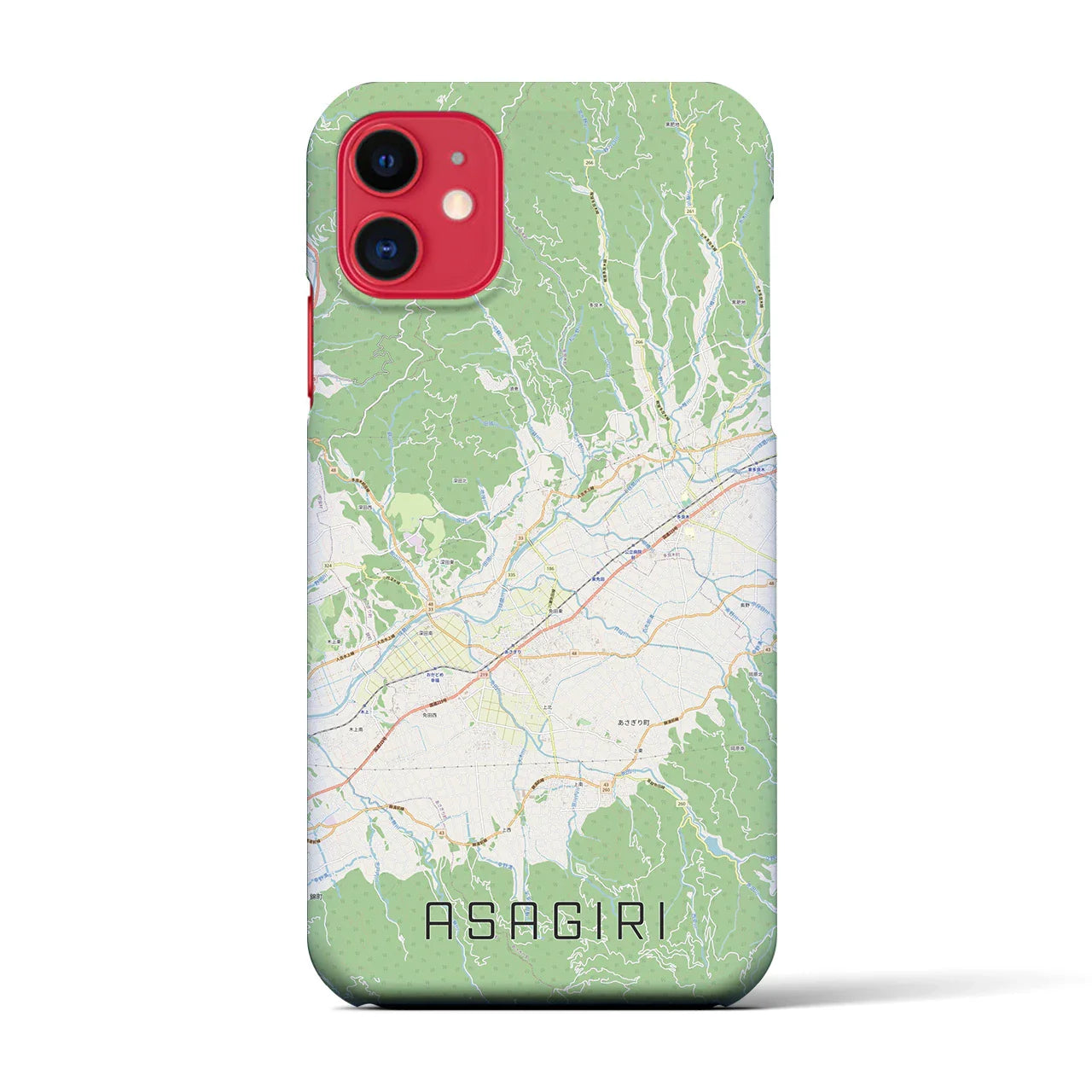 【あさぎり(熊本県)】地図柄iPhoneケース(バックカバータイプ)