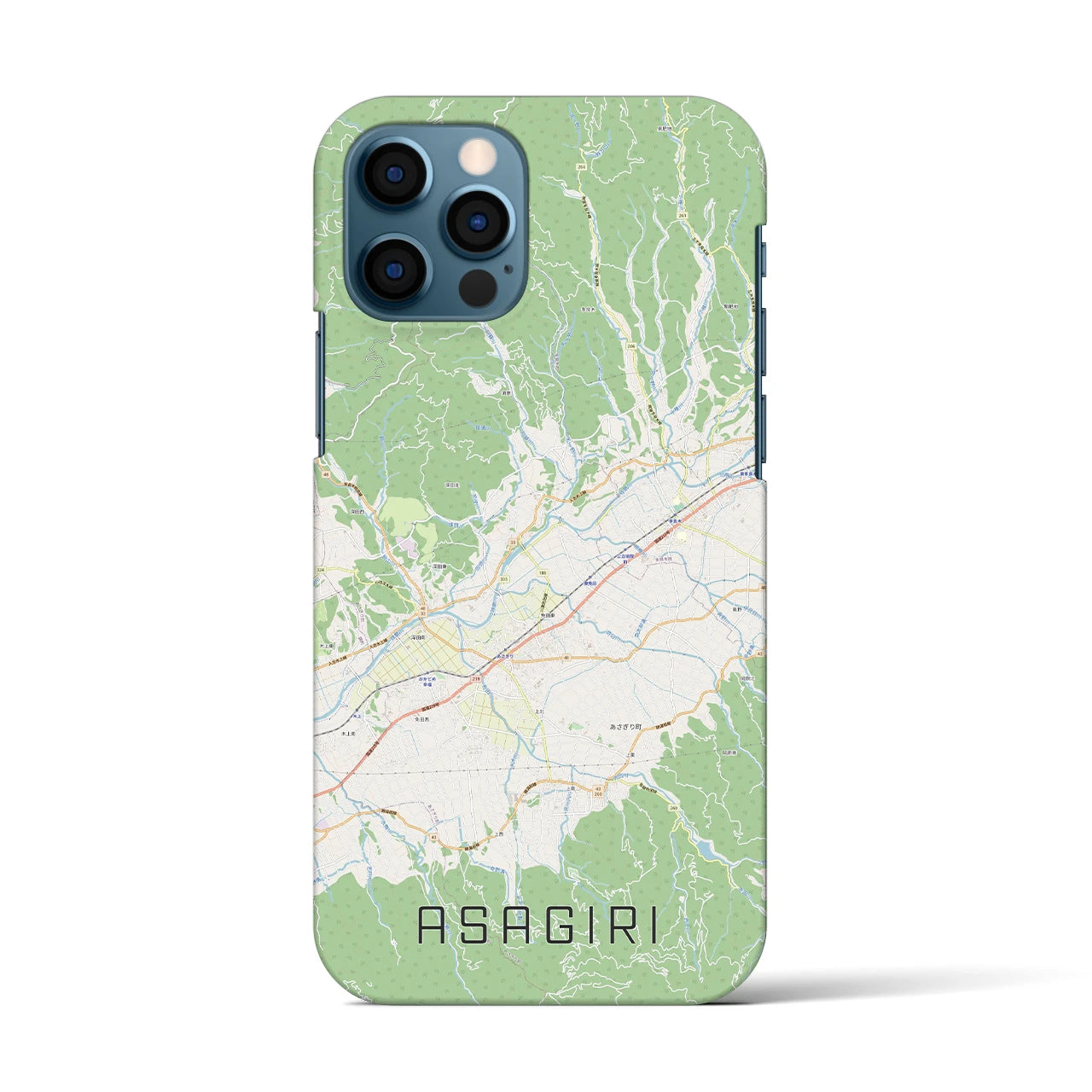 【あさぎり(熊本県)】地図柄iPhoneケース(バックカバータイプ)