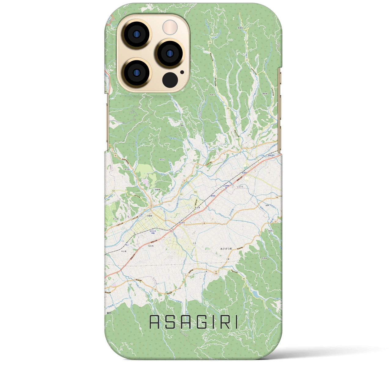 【あさぎり(熊本県)】地図柄iPhoneケース(バックカバータイプ)