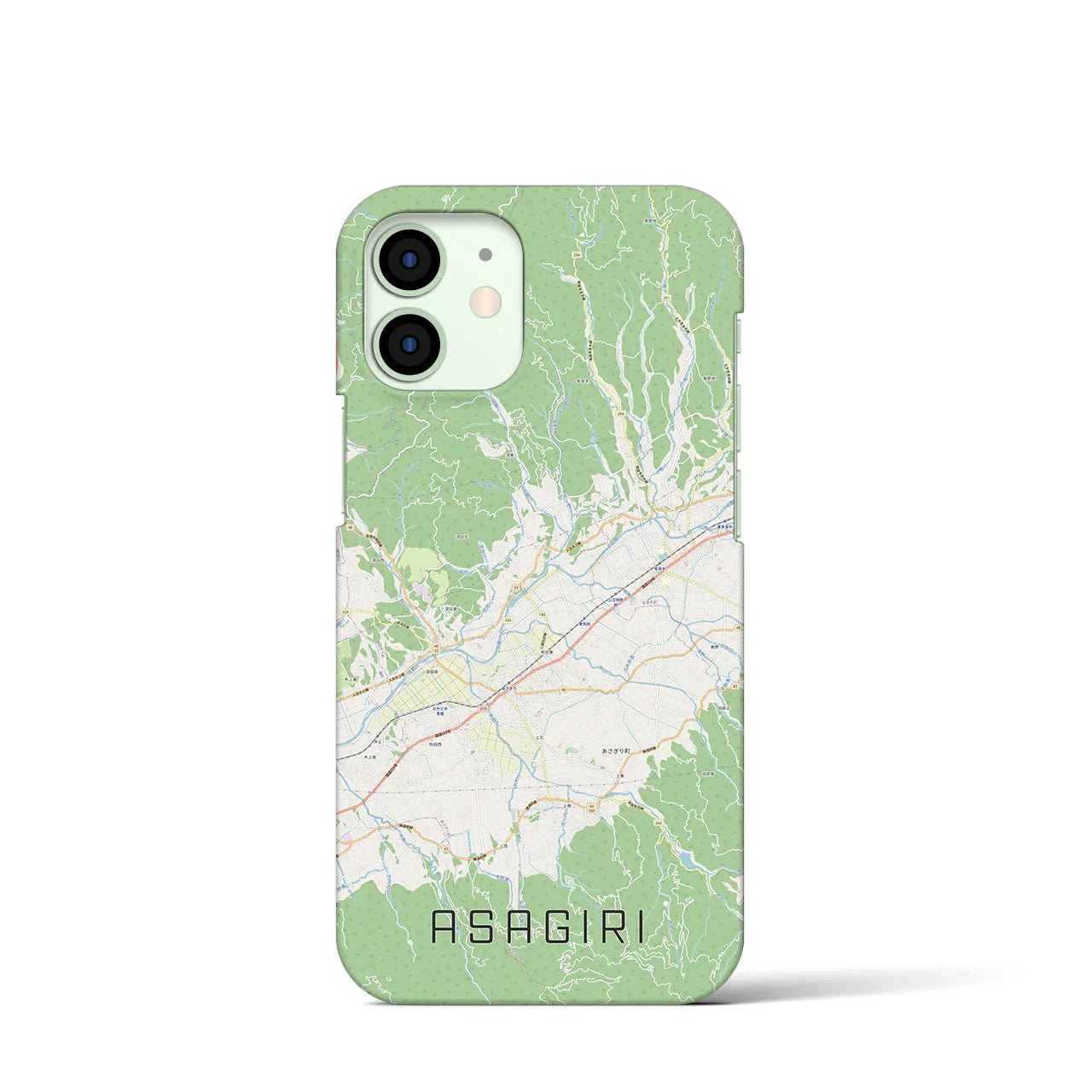 【あさぎり(熊本県)】地図柄iPhoneケース(バックカバータイプ)