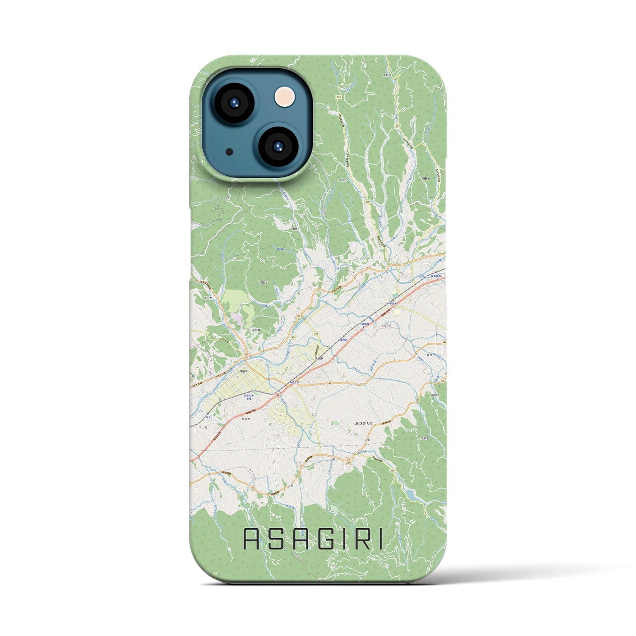 【あさぎり(熊本県)】地図柄iPhoneケース(バックカバータイプ)