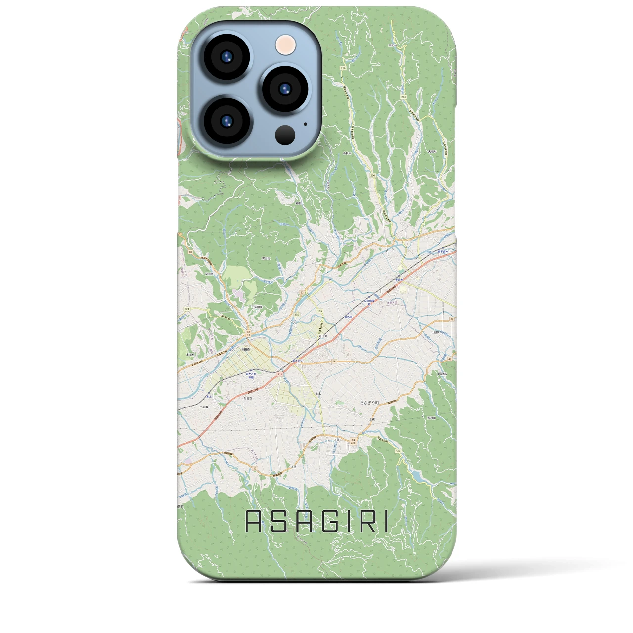 【あさぎり(熊本県)】地図柄iPhoneケース(バックカバータイプ)