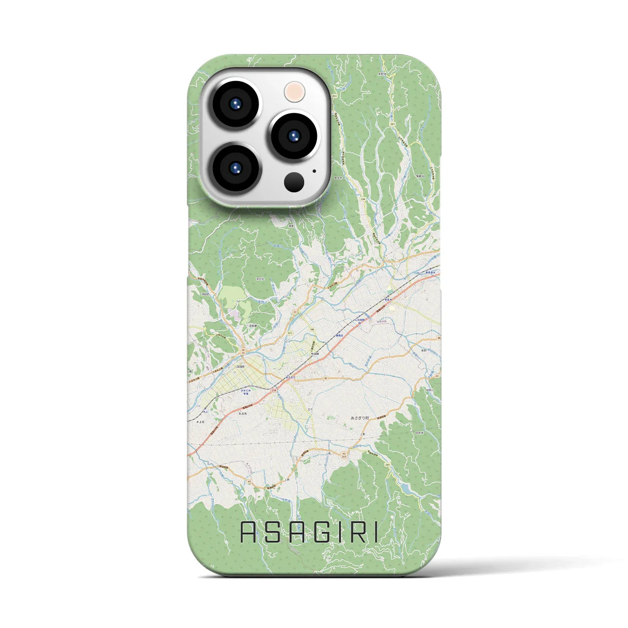 【あさぎり(熊本県)】地図柄iPhoneケース(バックカバータイプ)
