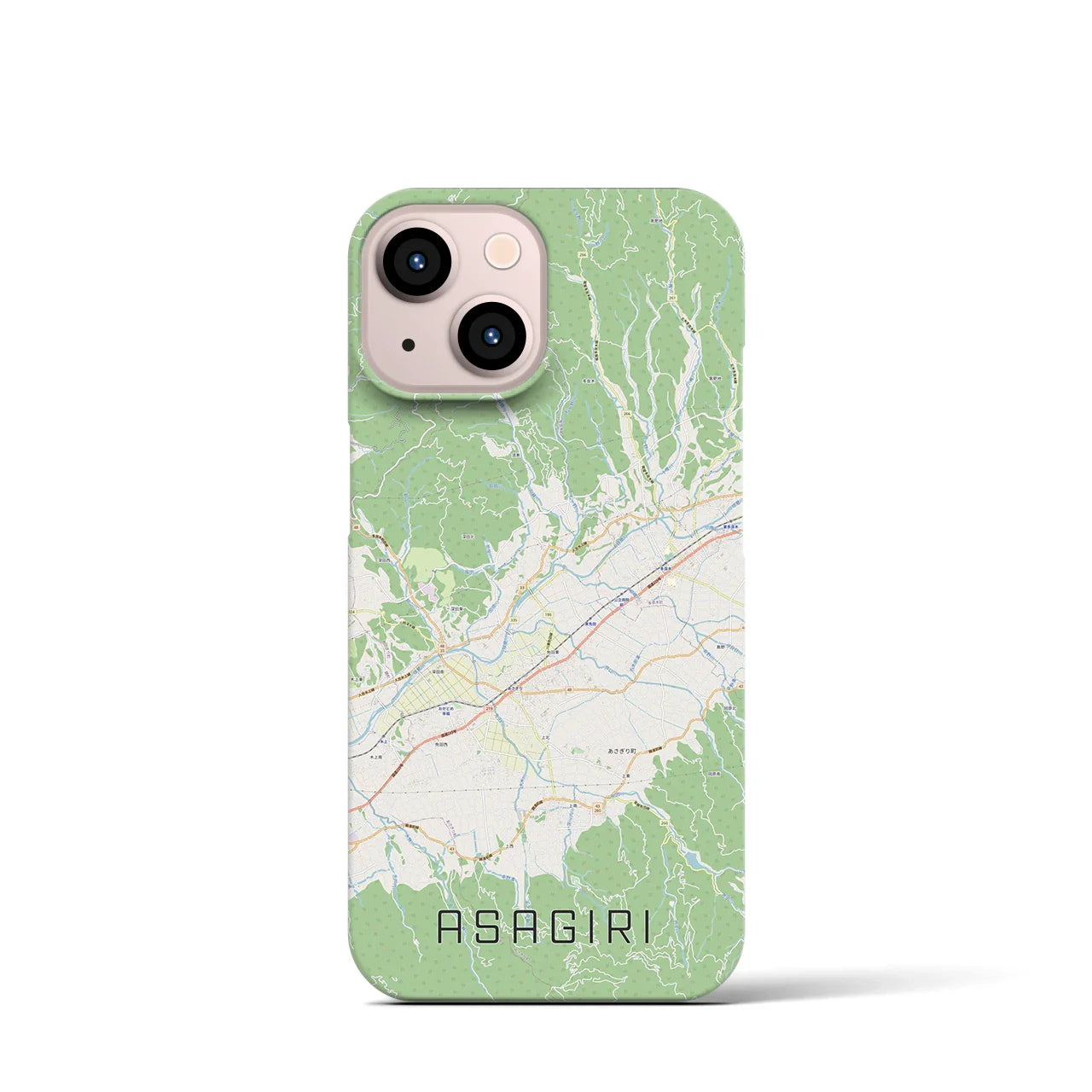 【あさぎり(熊本県)】地図柄iPhoneケース(バックカバータイプ)