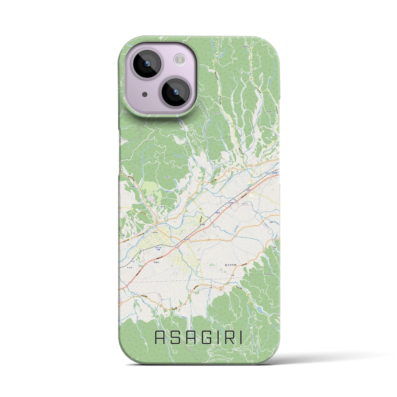 【あさぎり(熊本県)】地図柄iPhoneケース(バックカバータイプ)