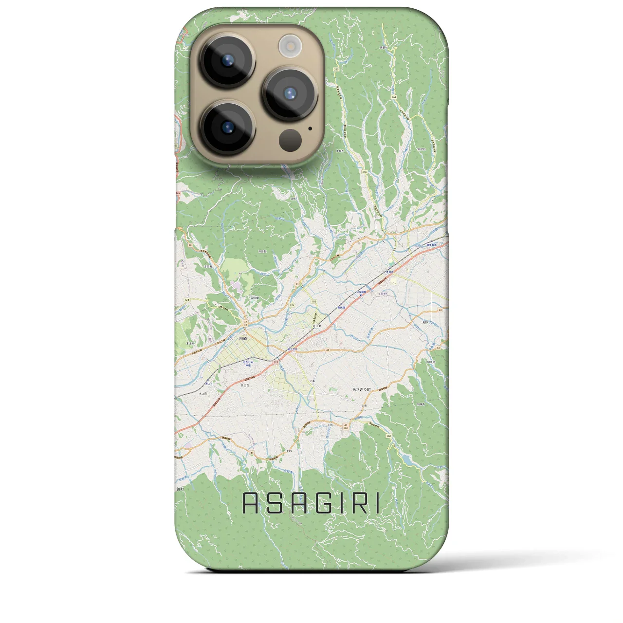 【あさぎり(熊本県)】地図柄iPhoneケース(バックカバータイプ)