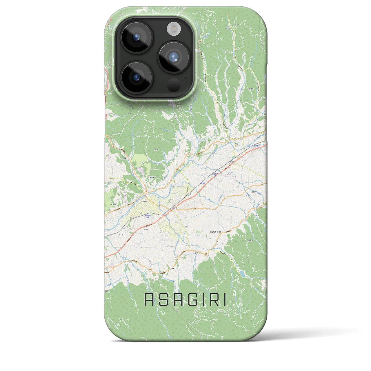 【あさぎり(熊本県)】地図柄iPhoneケース(バックカバータイプ)