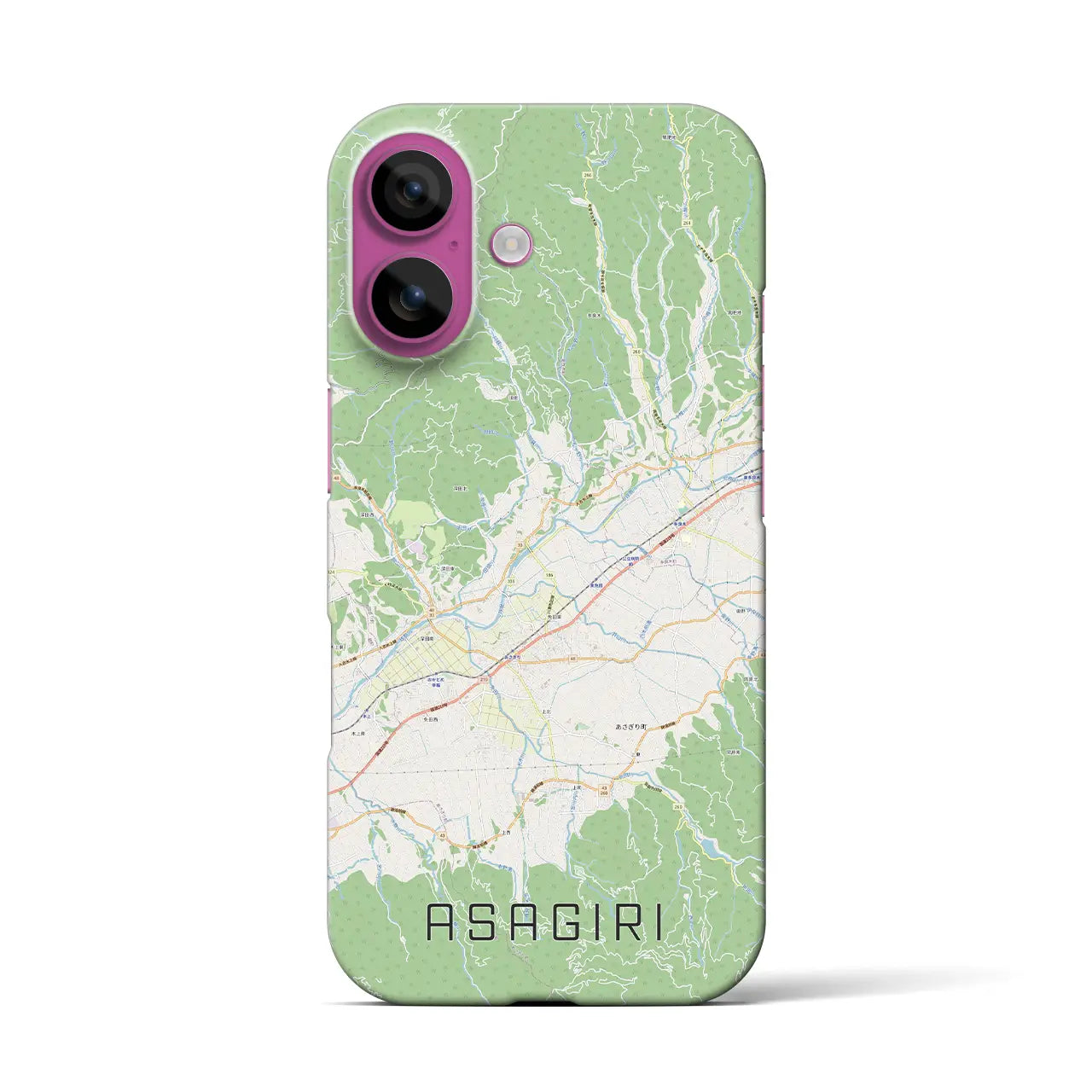 【あさぎり(熊本県)】地図柄iPhoneケース(バックカバータイプ)