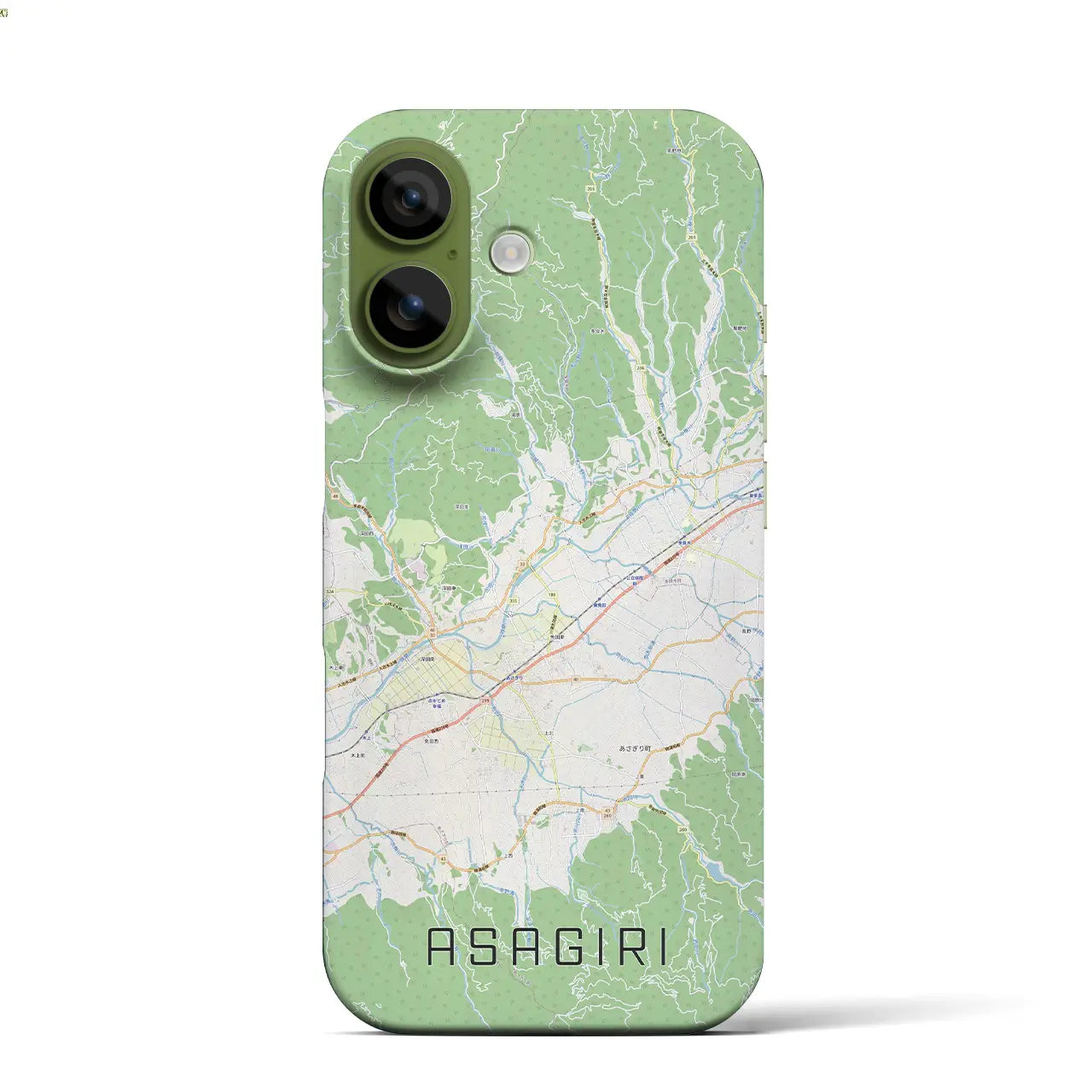 【あさぎり(熊本県)】地図柄iPhoneケース(バックカバータイプ)