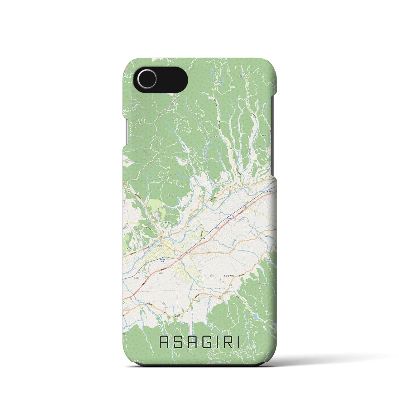 【あさぎり(熊本県)】地図柄iPhoneケース(バックカバータイプ)