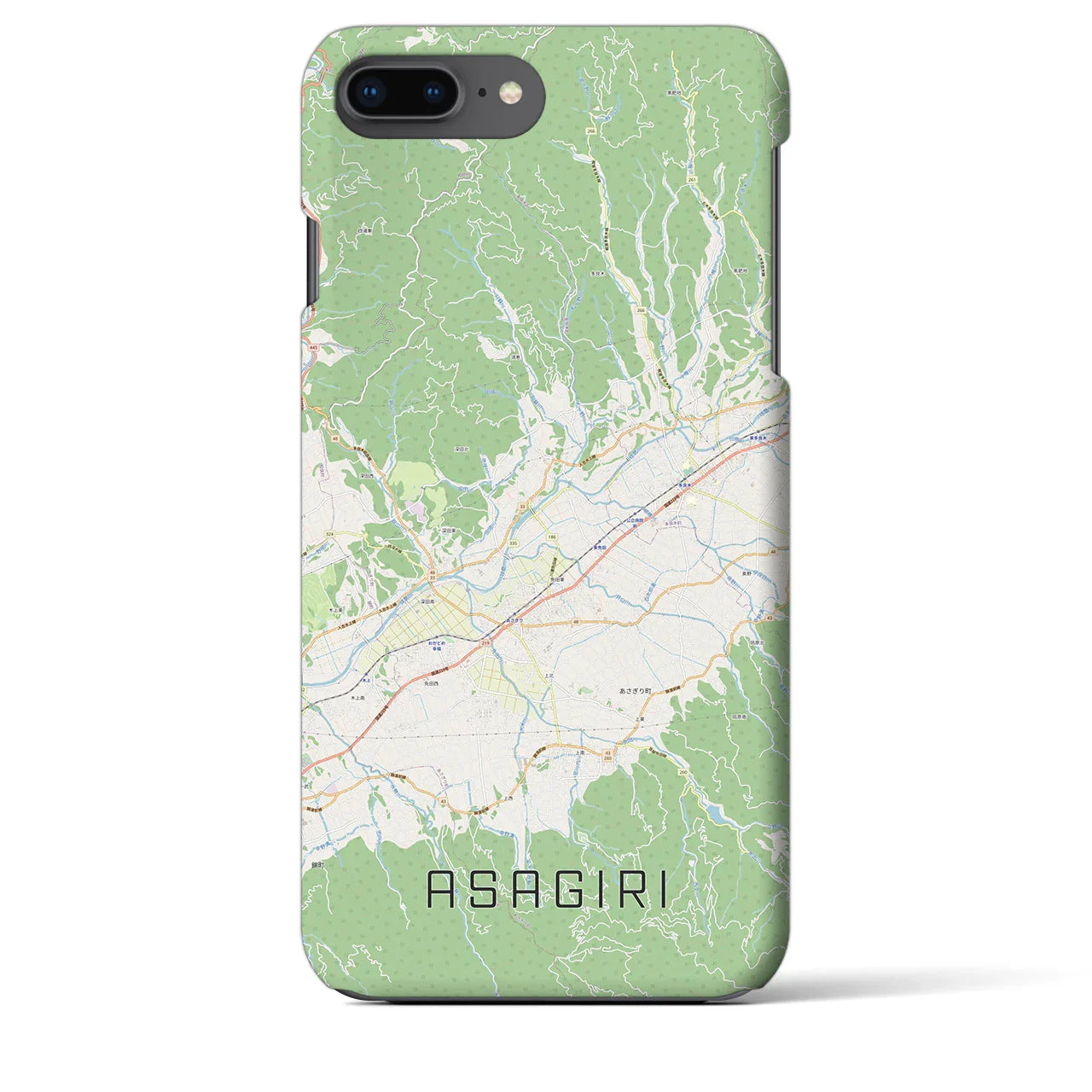 【あさぎり(熊本県)】地図柄iPhoneケース(バックカバータイプ)