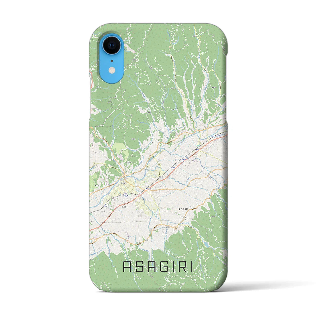 【あさぎり(熊本県)】地図柄iPhoneケース(バックカバータイプ)
