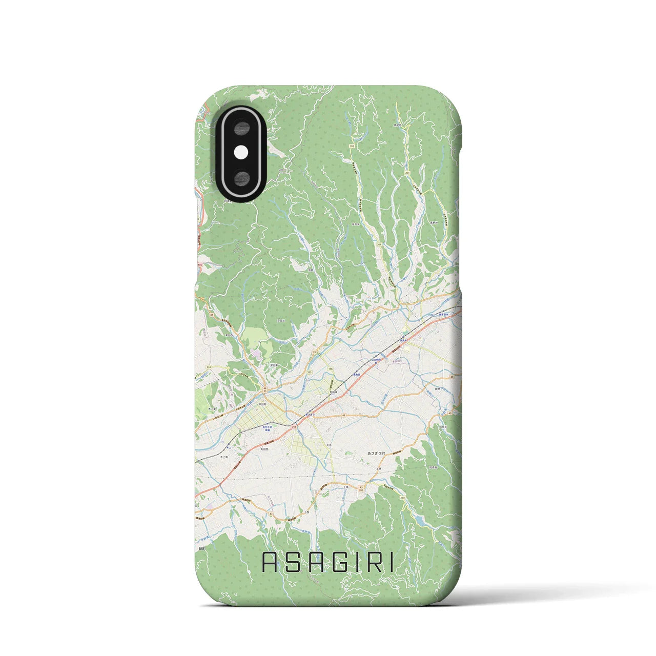 【あさぎり(熊本県)】地図柄iPhoneケース(バックカバータイプ)