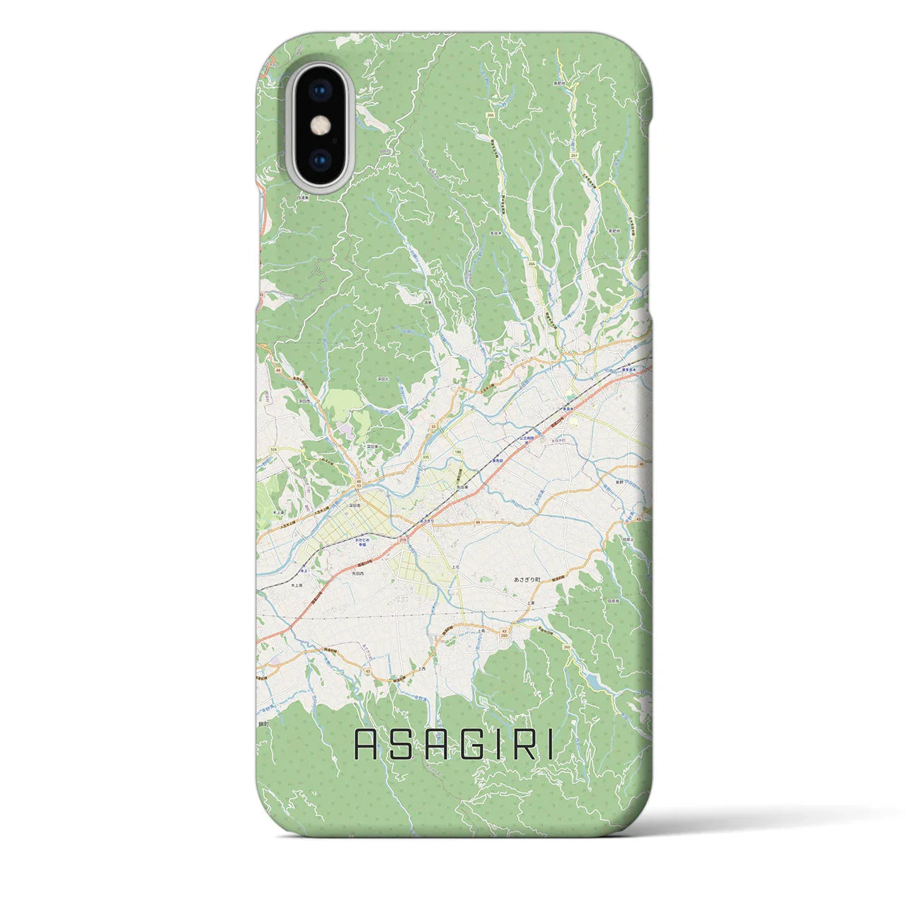 【あさぎり(熊本県)】地図柄iPhoneケース(バックカバータイプ)