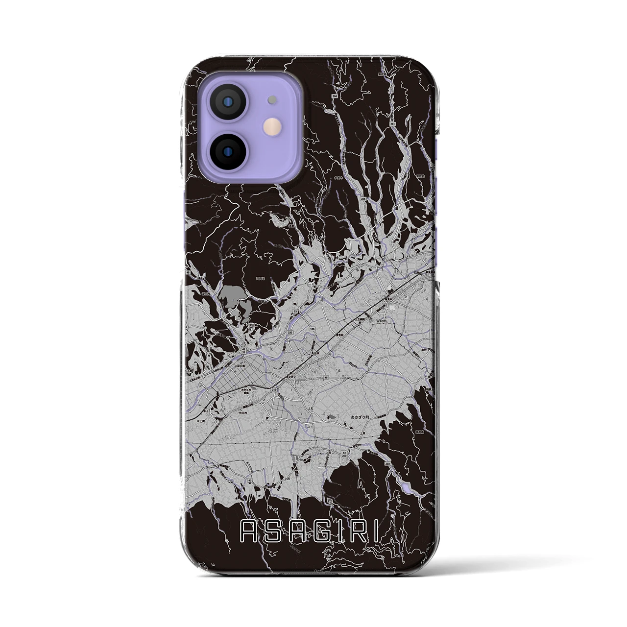 【あさぎり(熊本県)】地図柄iPhoneケース(クリアタイプ)