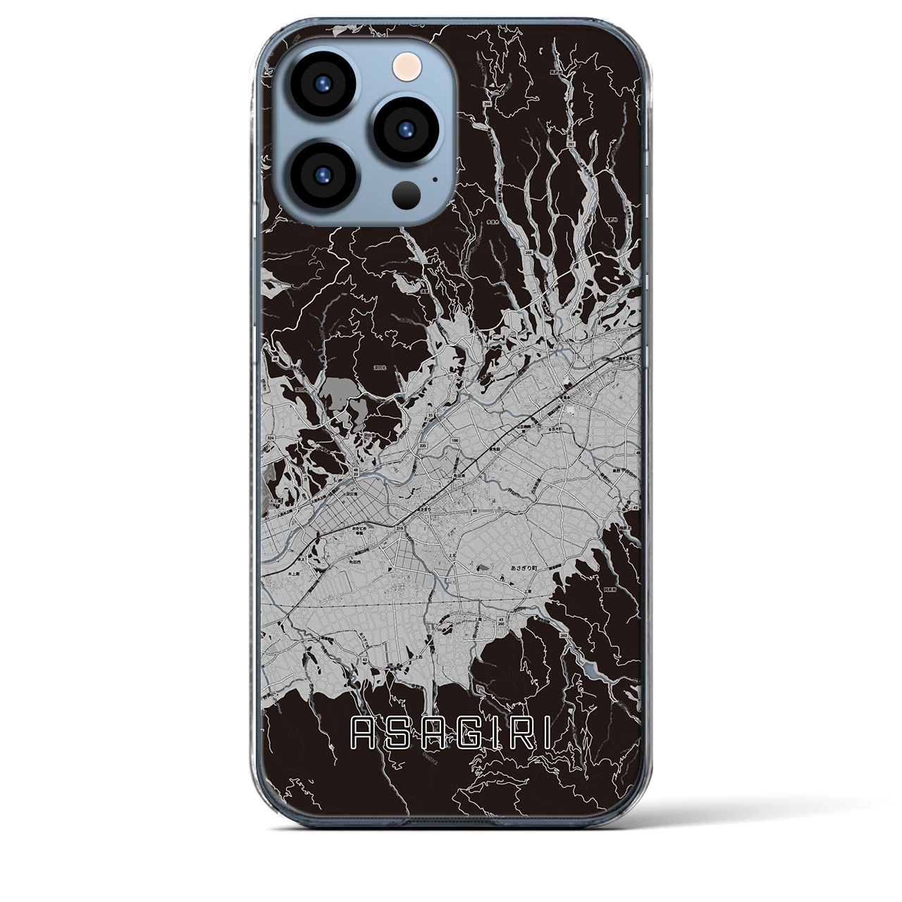 【あさぎり(熊本県)】地図柄iPhoneケース(クリアタイプ)