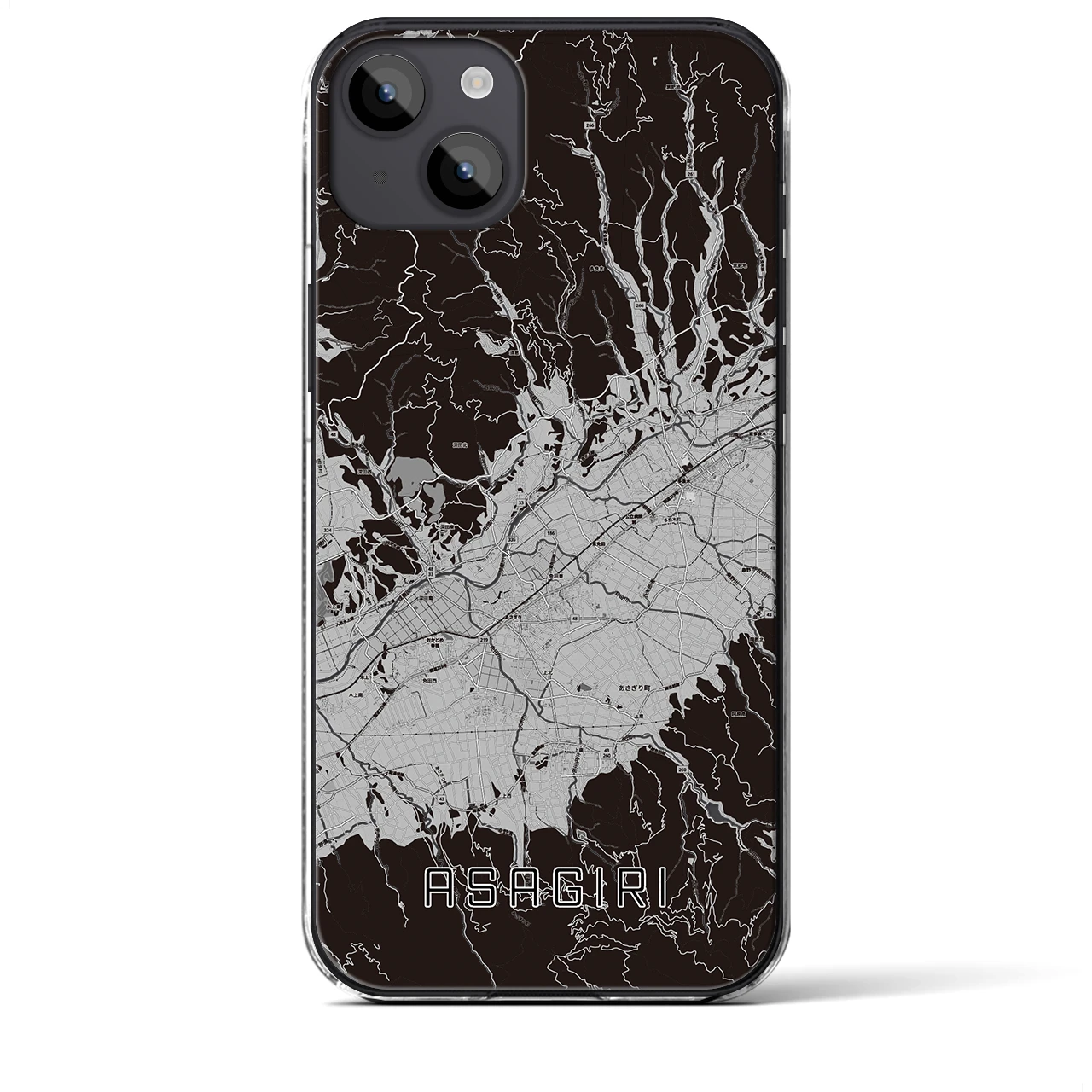 【あさぎり(熊本県)】地図柄iPhoneケース(クリアタイプ)