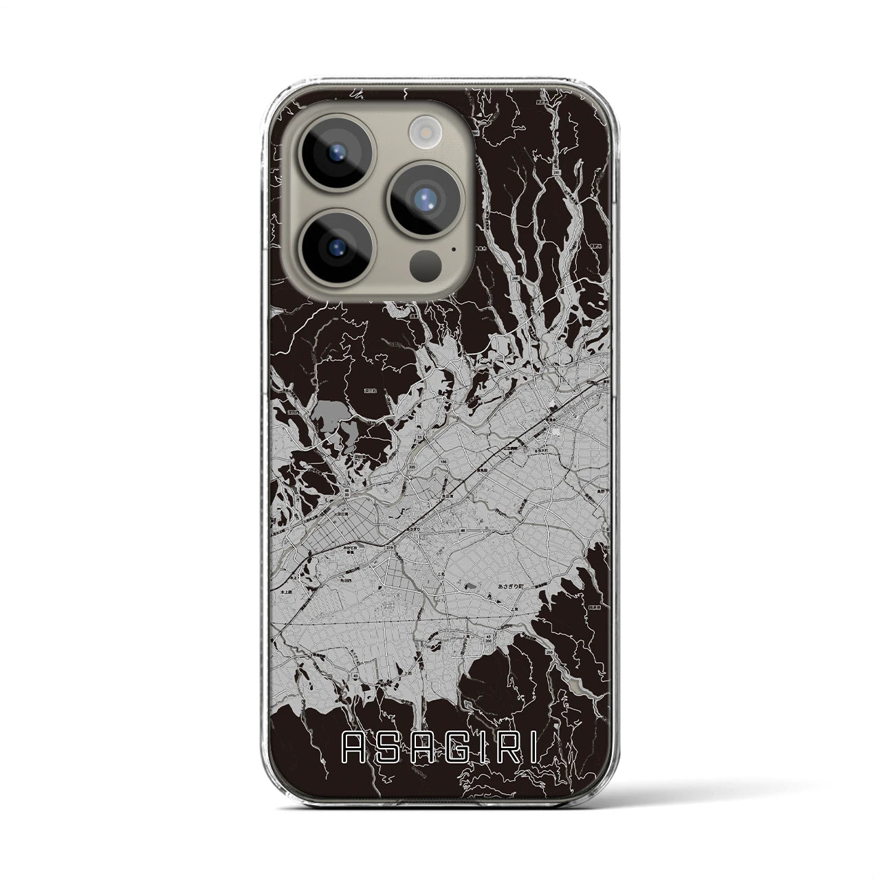 【あさぎり(熊本県)】地図柄iPhoneケース(クリアタイプ)