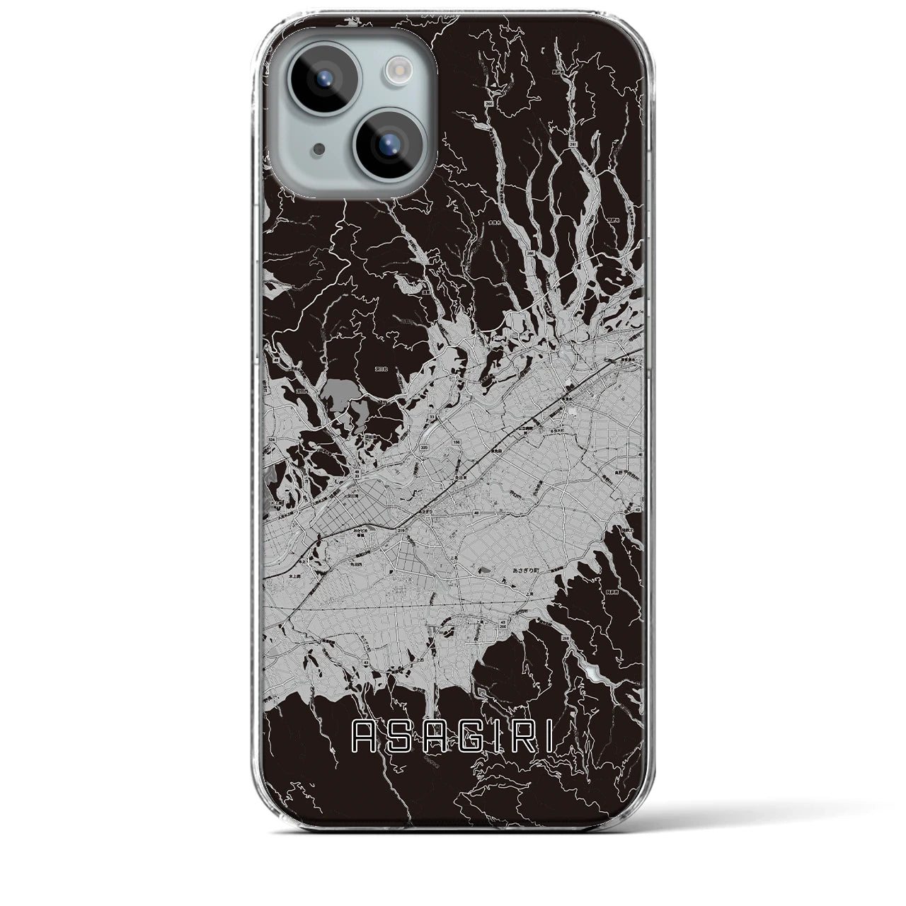 【あさぎり(熊本県)】地図柄iPhoneケース(クリアタイプ)