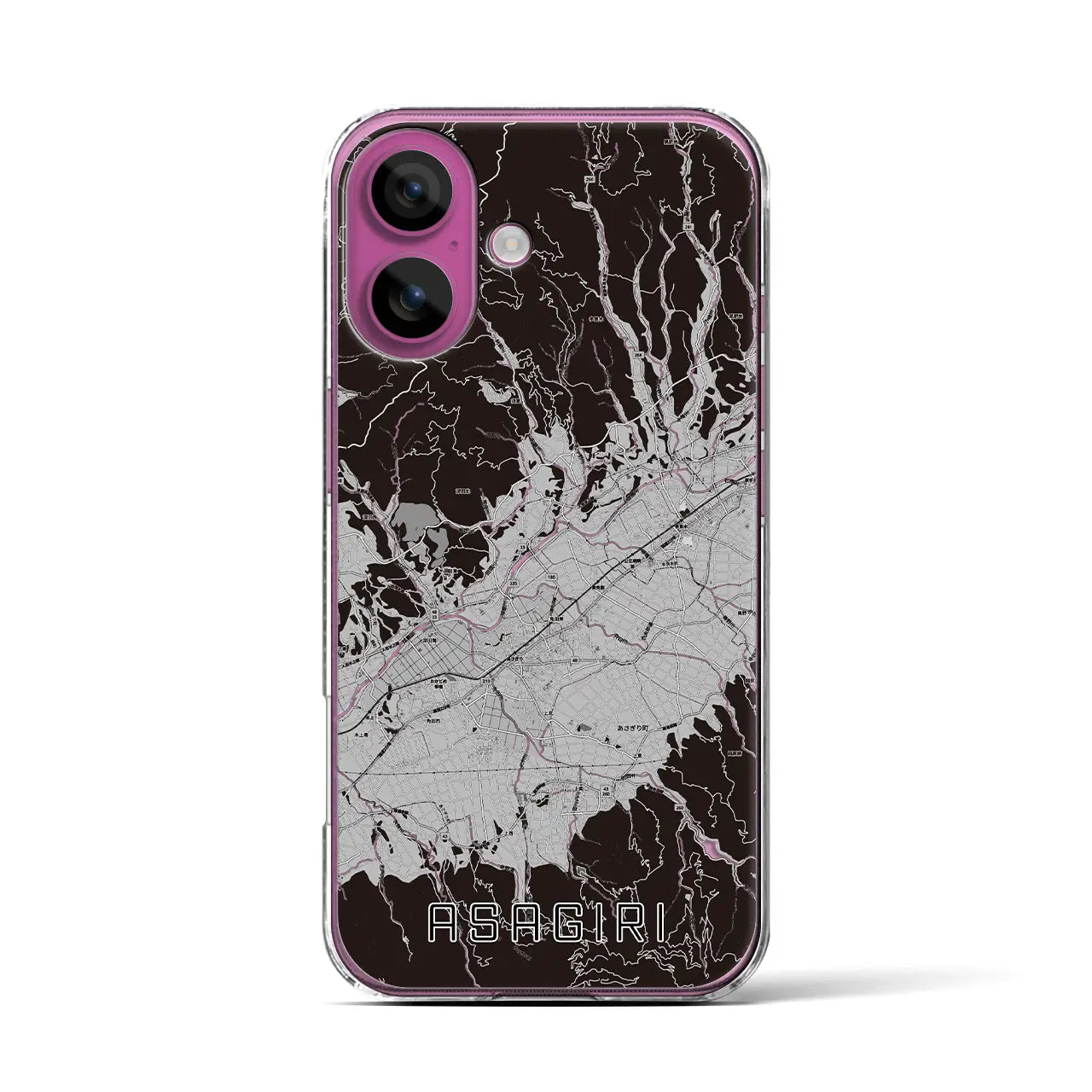 【あさぎり(熊本県)】地図柄iPhoneケース(クリアタイプ)