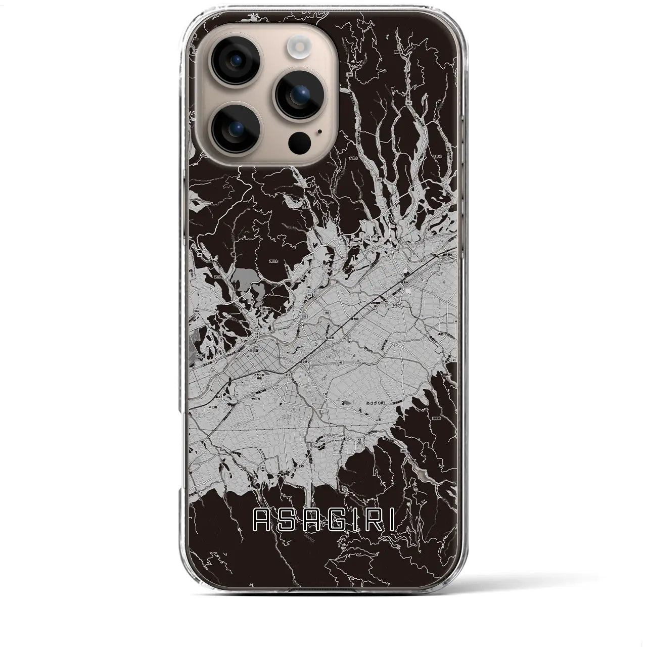 【あさぎり(熊本県)】地図柄iPhoneケース(クリアタイプ)