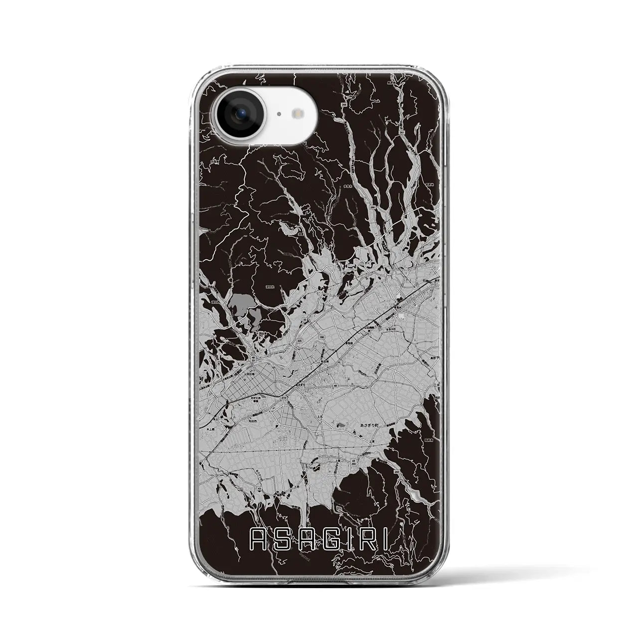 【あさぎり(熊本県)】地図柄iPhoneケース(クリアタイプ)