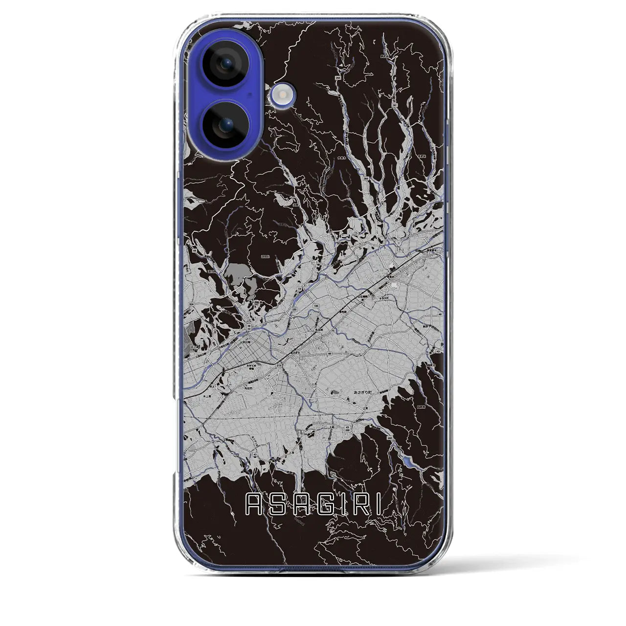 【あさぎり(熊本県)】地図柄iPhoneケース(クリアタイプ)