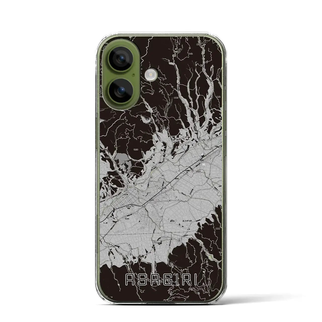【あさぎり(熊本県)】地図柄iPhoneケース(クリアタイプ)