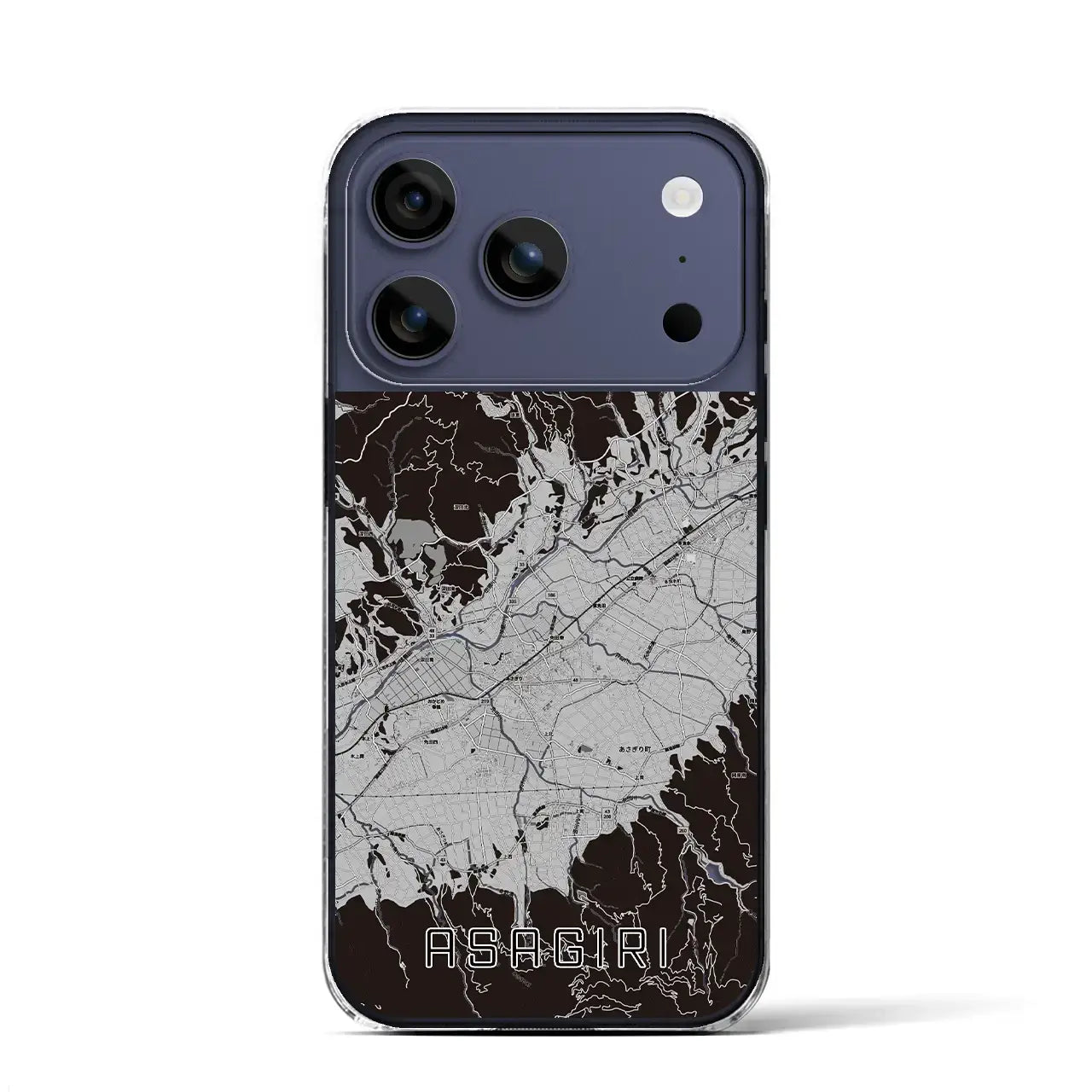 【あさぎり(熊本県)】地図柄iPhoneケース(クリアタイプ)