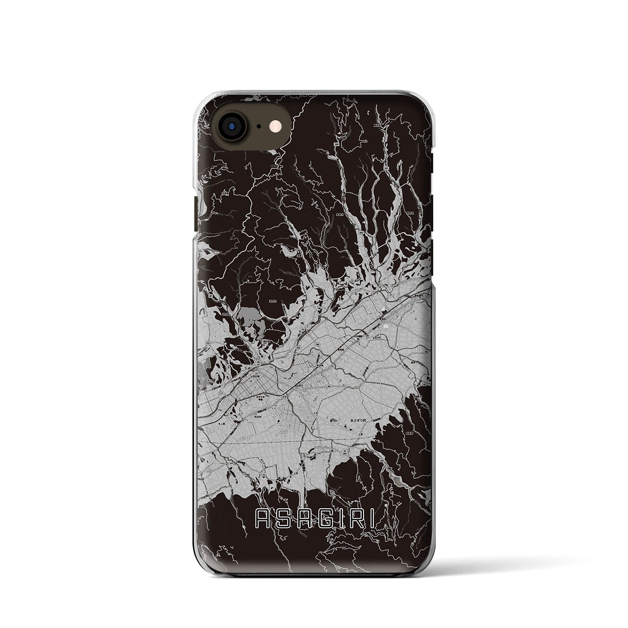 【あさぎり(熊本県)】地図柄iPhoneケース(クリアタイプ)
