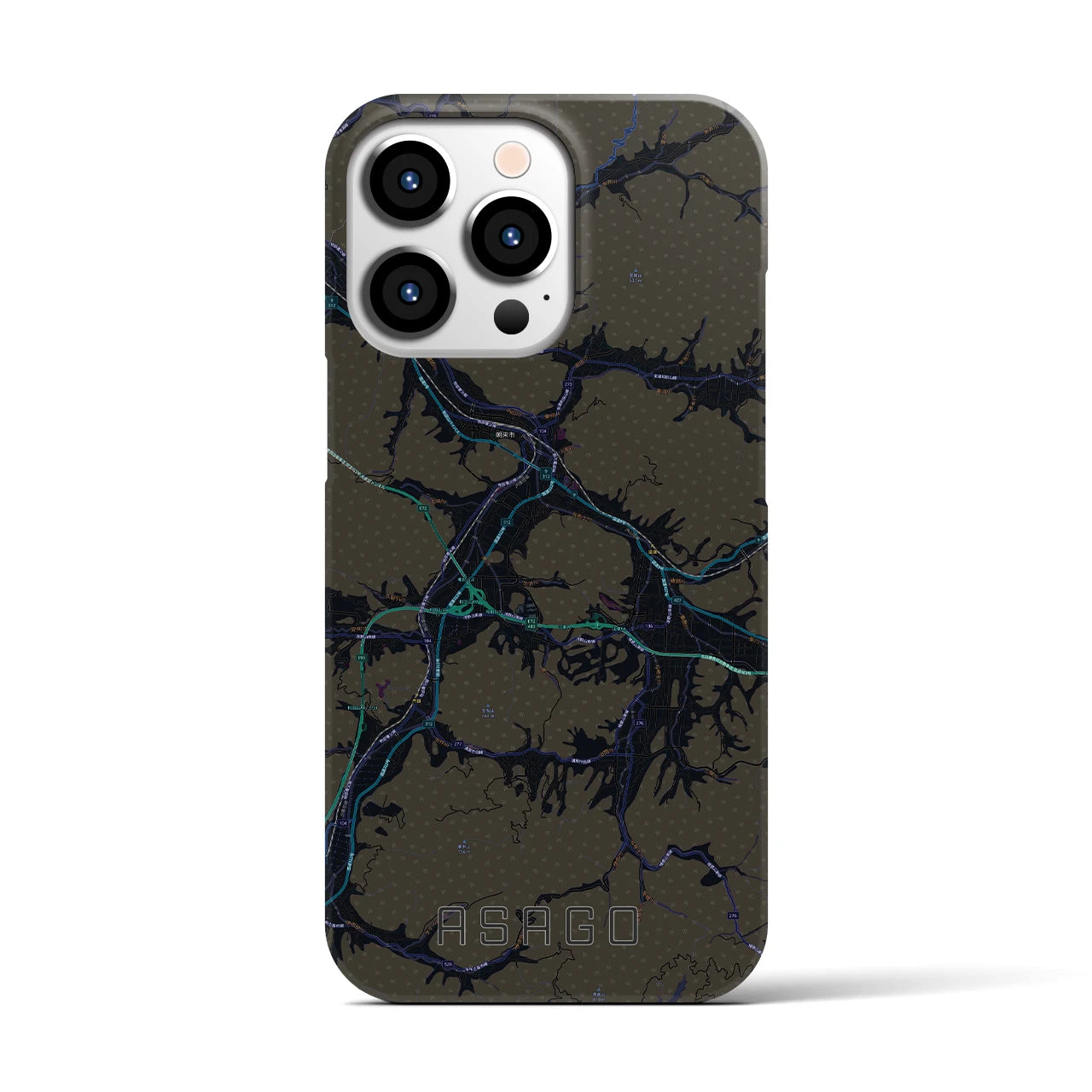 【朝来(兵庫県)】地図柄iPhoneケース(バックカバータイプ)