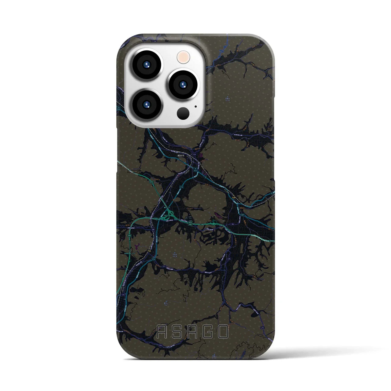 【朝来(兵庫県)】地図柄iPhoneケース(バックカバータイプ)