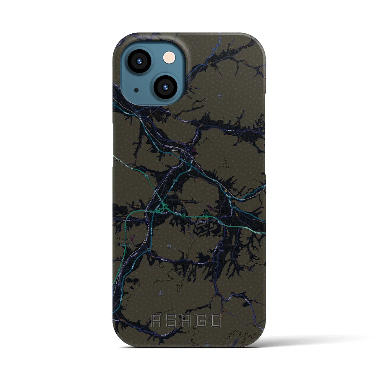 【朝来(兵庫県)】地図柄iPhoneケース(バックカバータイプ)