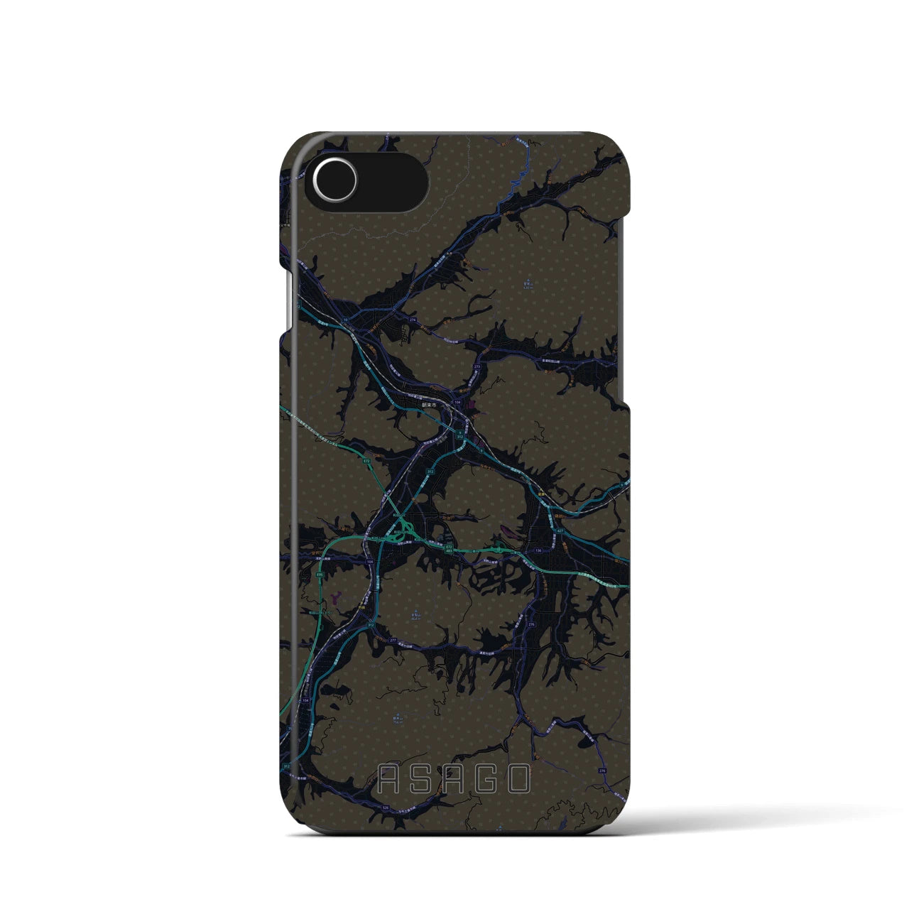 【朝来(兵庫県)】地図柄iPhoneケース(バックカバータイプ)