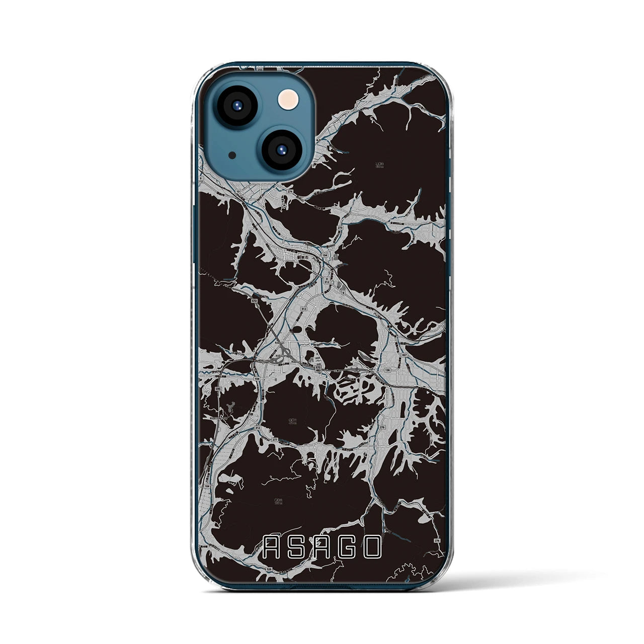 【朝来(兵庫県)】地図柄iPhoneケース(クリアタイプ)