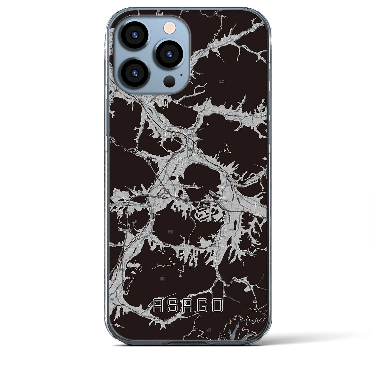 【朝来(兵庫県)】地図柄iPhoneケース(クリアタイプ)