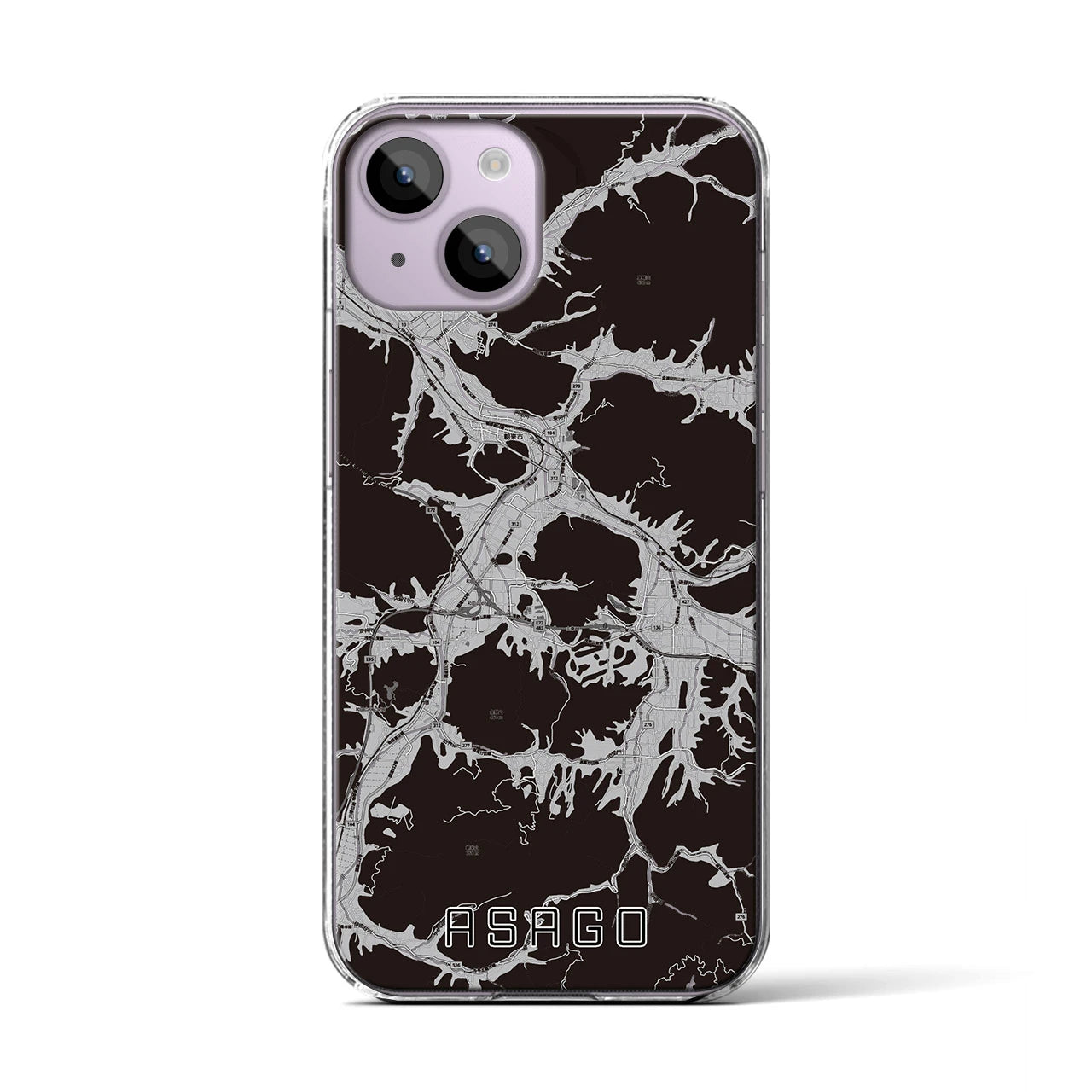 【朝来(兵庫県)】地図柄iPhoneケース(クリアタイプ)