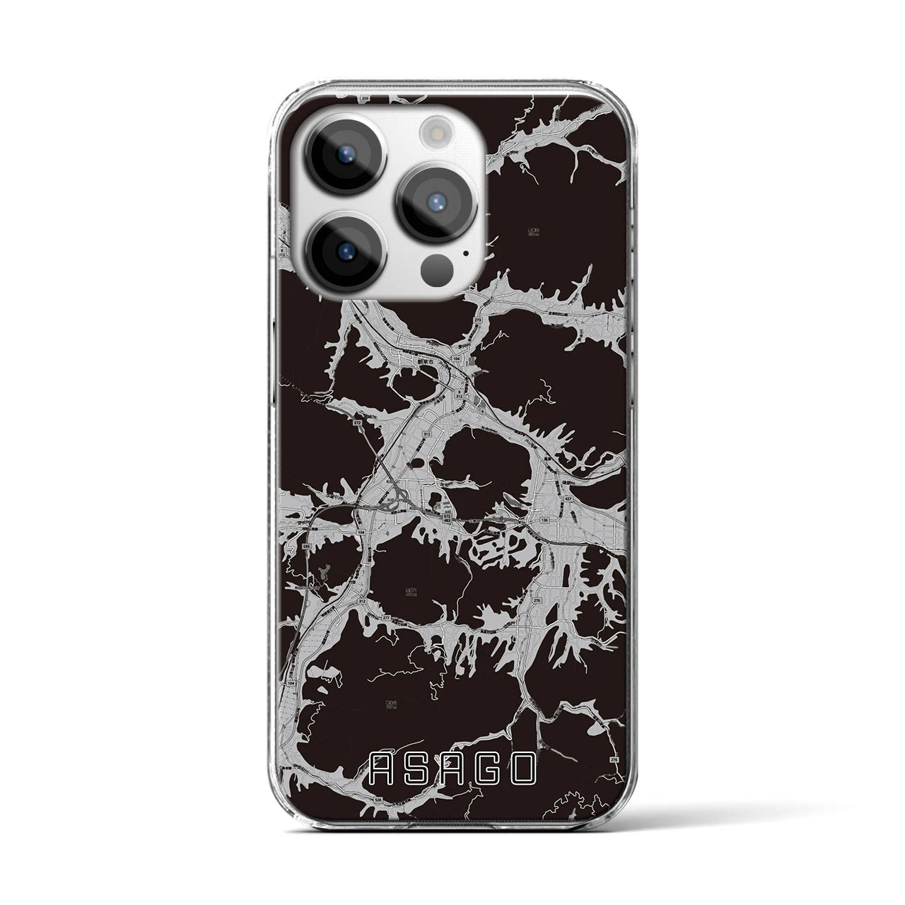 【朝来(兵庫県)】地図柄iPhoneケース(クリアタイプ)