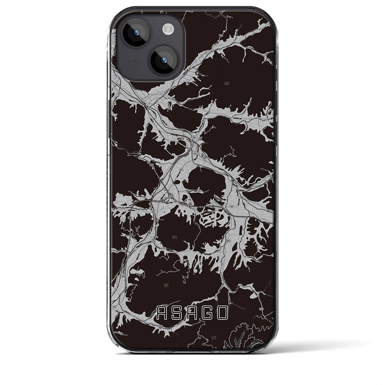 【朝来(兵庫県)】地図柄iPhoneケース(クリアタイプ)