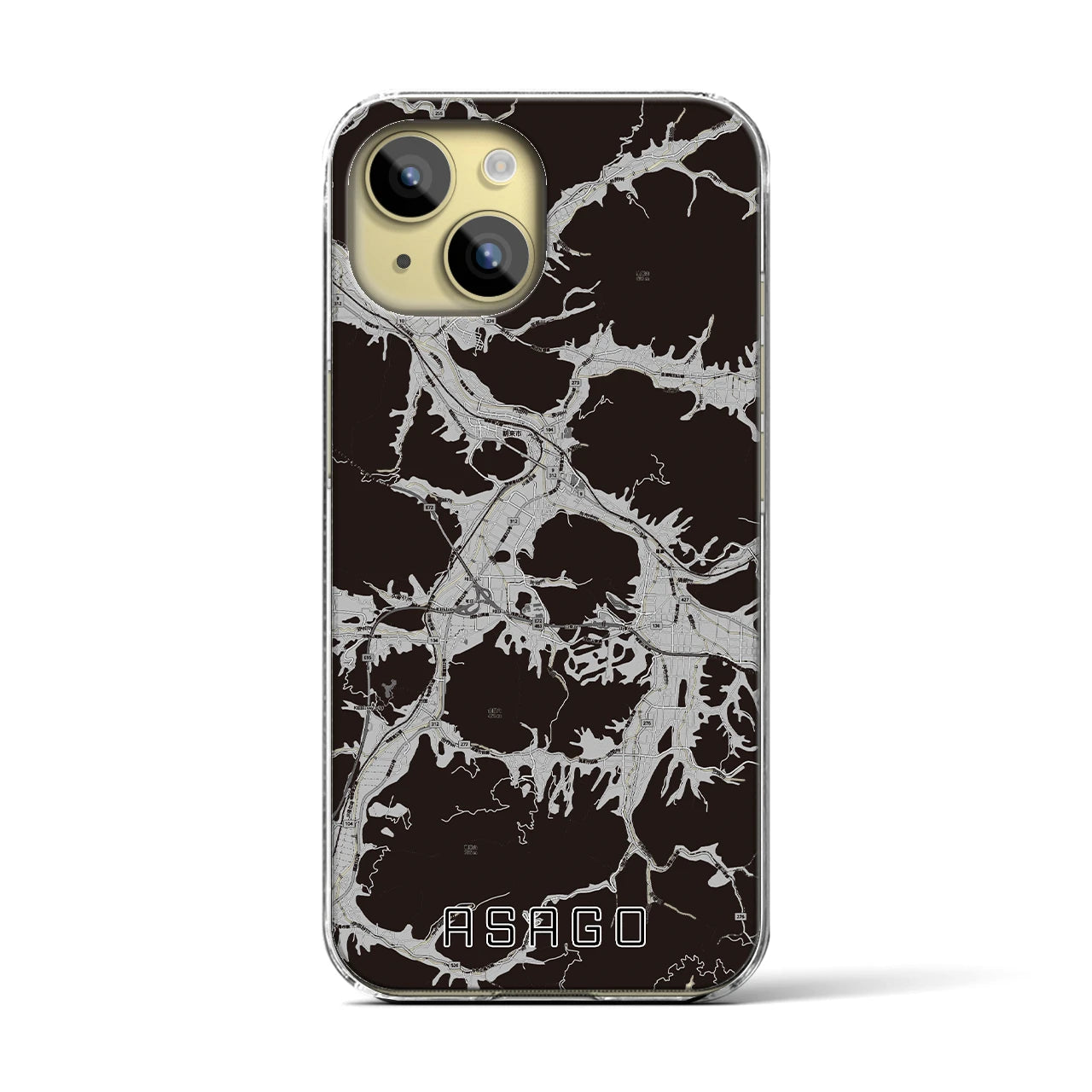 【朝来(兵庫県)】地図柄iPhoneケース(クリアタイプ)