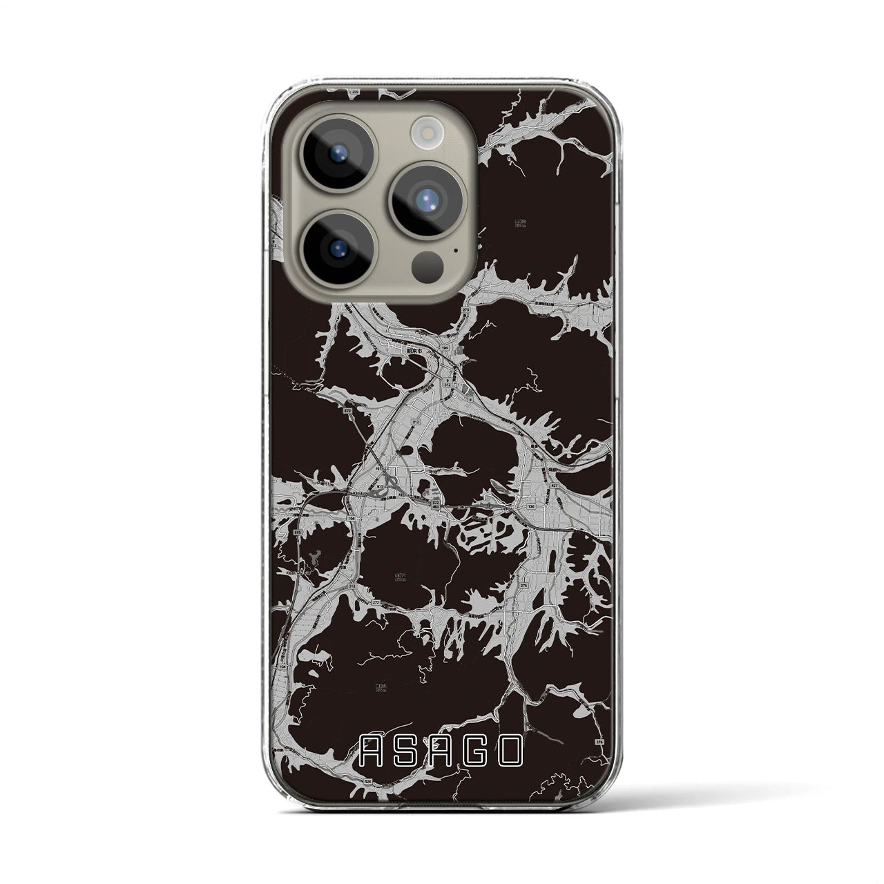 【朝来(兵庫県)】地図柄iPhoneケース(クリアタイプ)