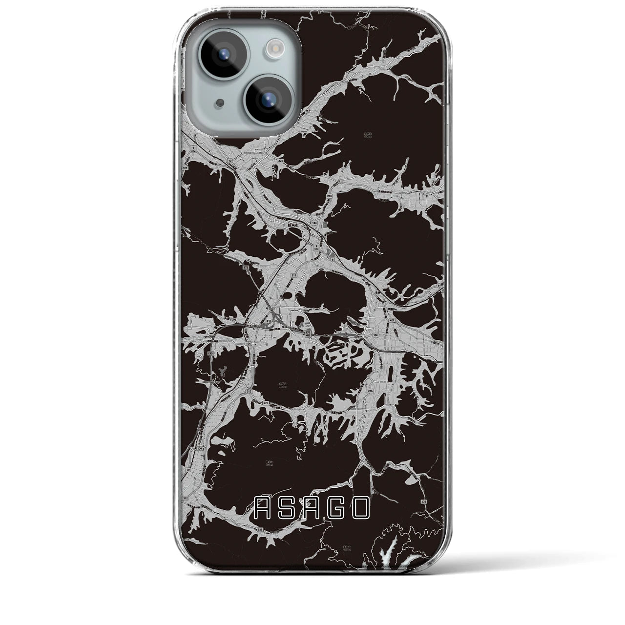 【朝来(兵庫県)】地図柄iPhoneケース(クリアタイプ)