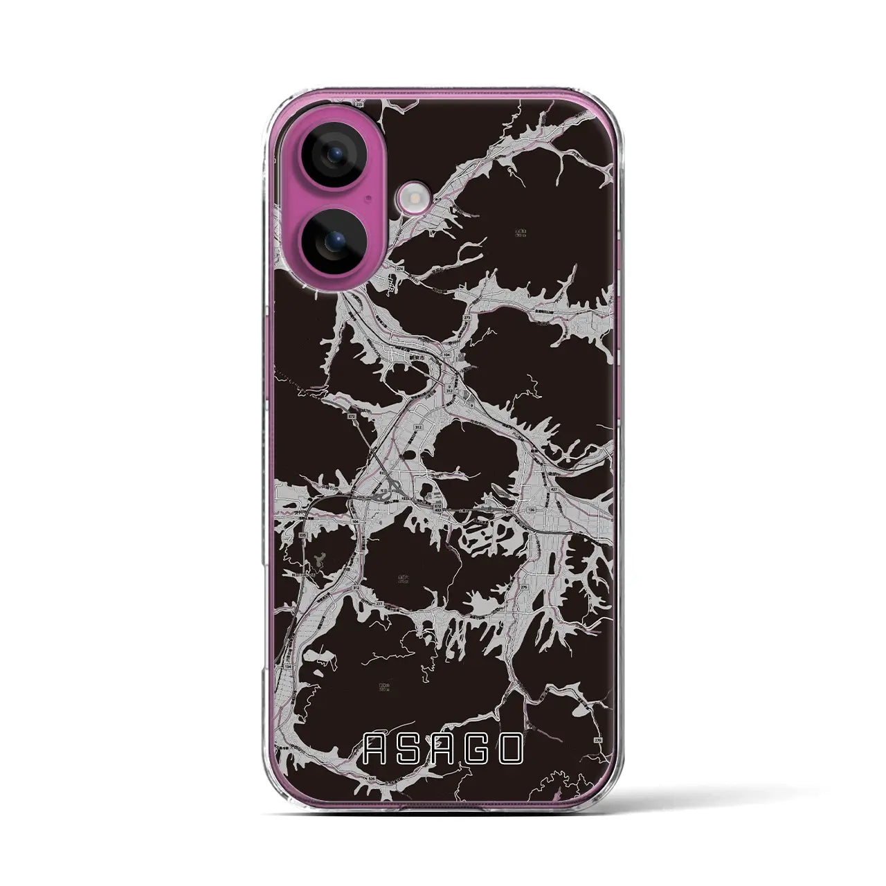 【朝来(兵庫県)】地図柄iPhoneケース(クリアタイプ)モノトーン・iPhone 16 Pro 用