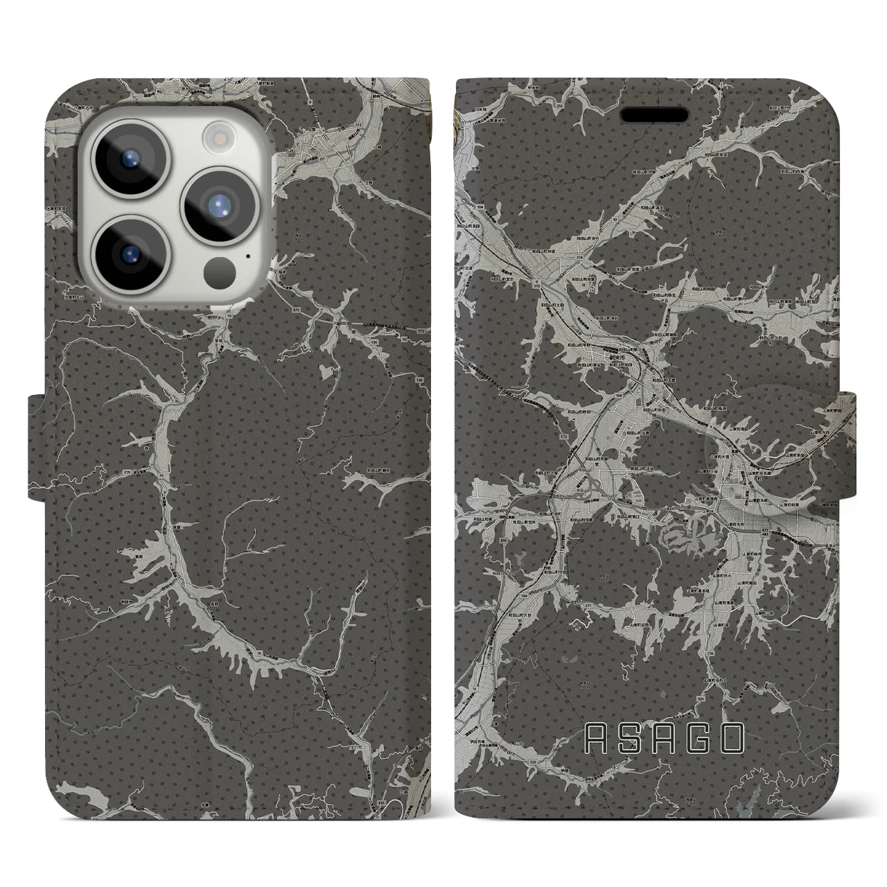 【朝来(兵庫県)】地図柄iPhoneケース(手帳タイプ)